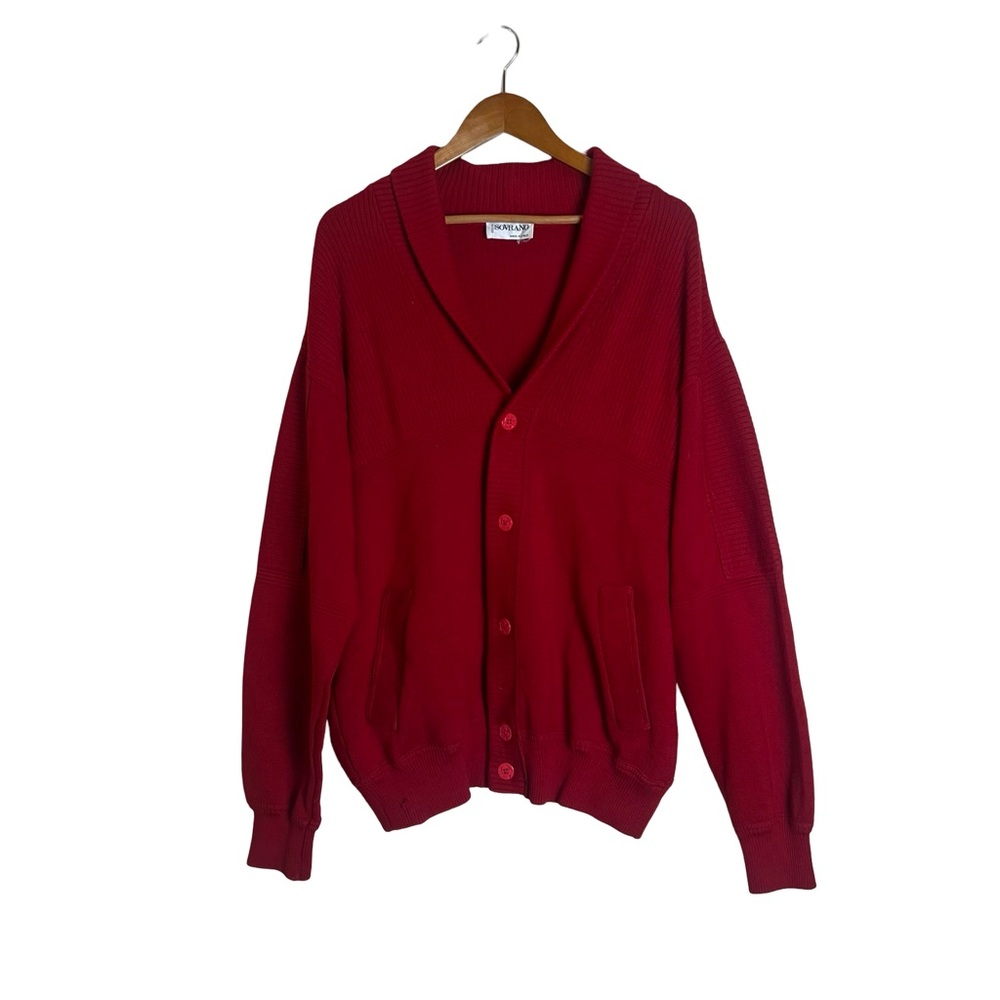 Sovrano red vintage wool blend cardigan